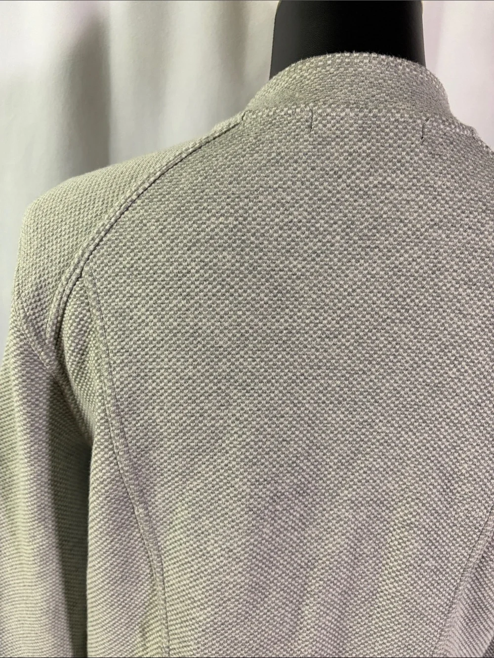 Banana Republic Factory Gray Zip Front Cropped Knit Moto Jacket - Picture 12 of 16